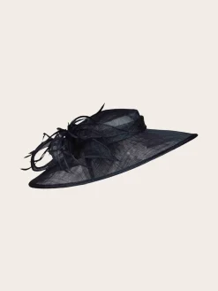 Eleganter Loevenich Haarreif mit Sinamay Schleife und Feder-Schmuck