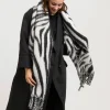 Flauschiger XL-Schal mit Zebra-Design in Wollmischung