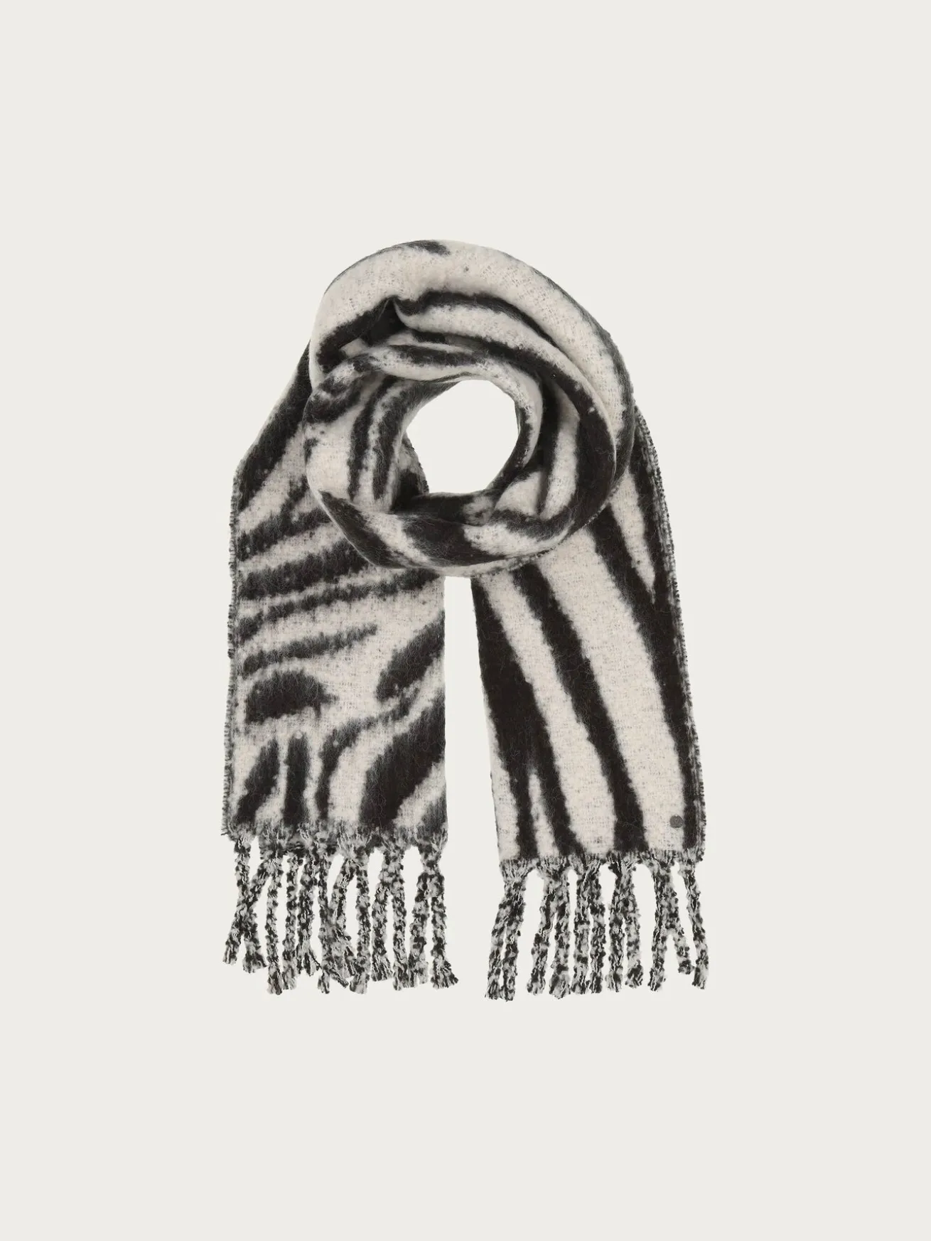 Flauschiger XL-Schal mit Zebra-Design in Wollmischung
