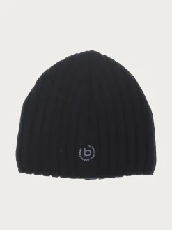 Gerippte Strickmütze mit gesticktem bugatti-Logo
