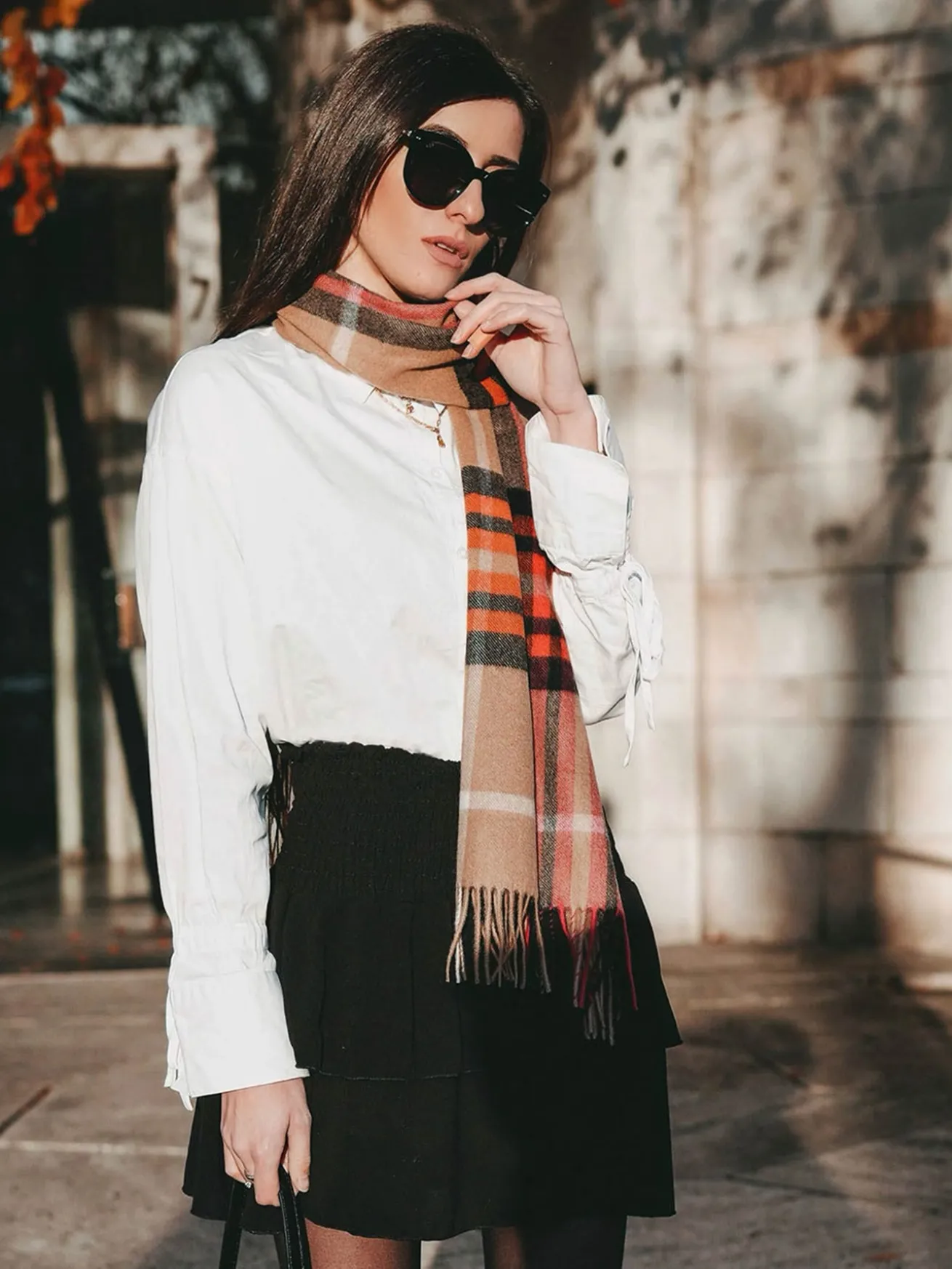 Kaschmir Schal mit FRAAS Plaid Karo