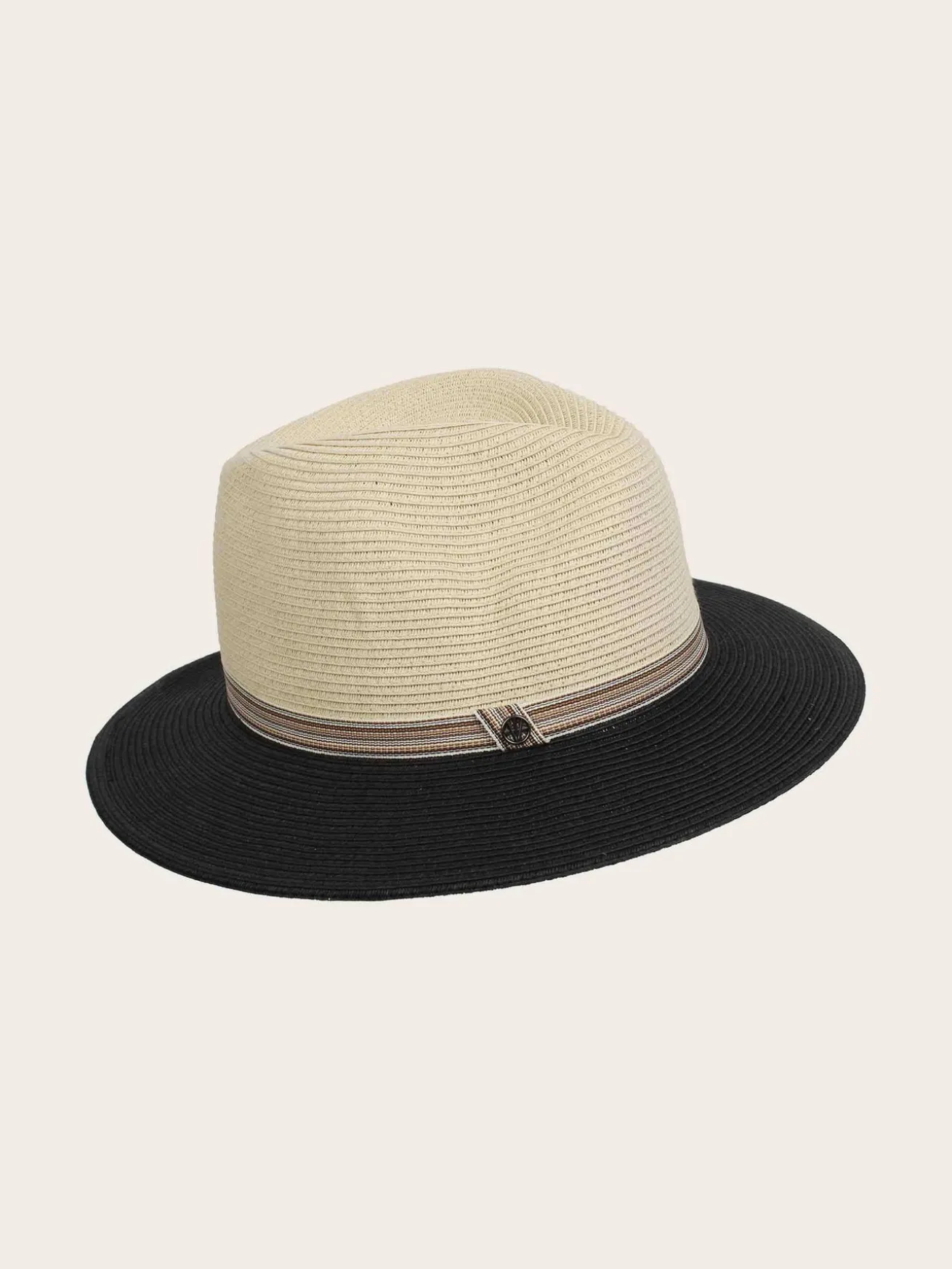 Loevenich Fedora aus Papier mit andersfarbiger Krempe