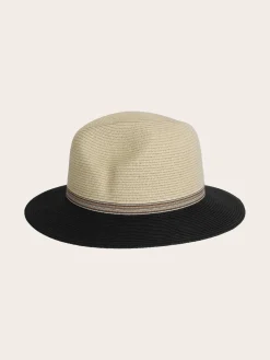 Loevenich Fedora aus Papier mit andersfarbiger Krempe