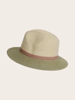 Loevenich Fedora aus Papier mit andersfarbiger Krempe