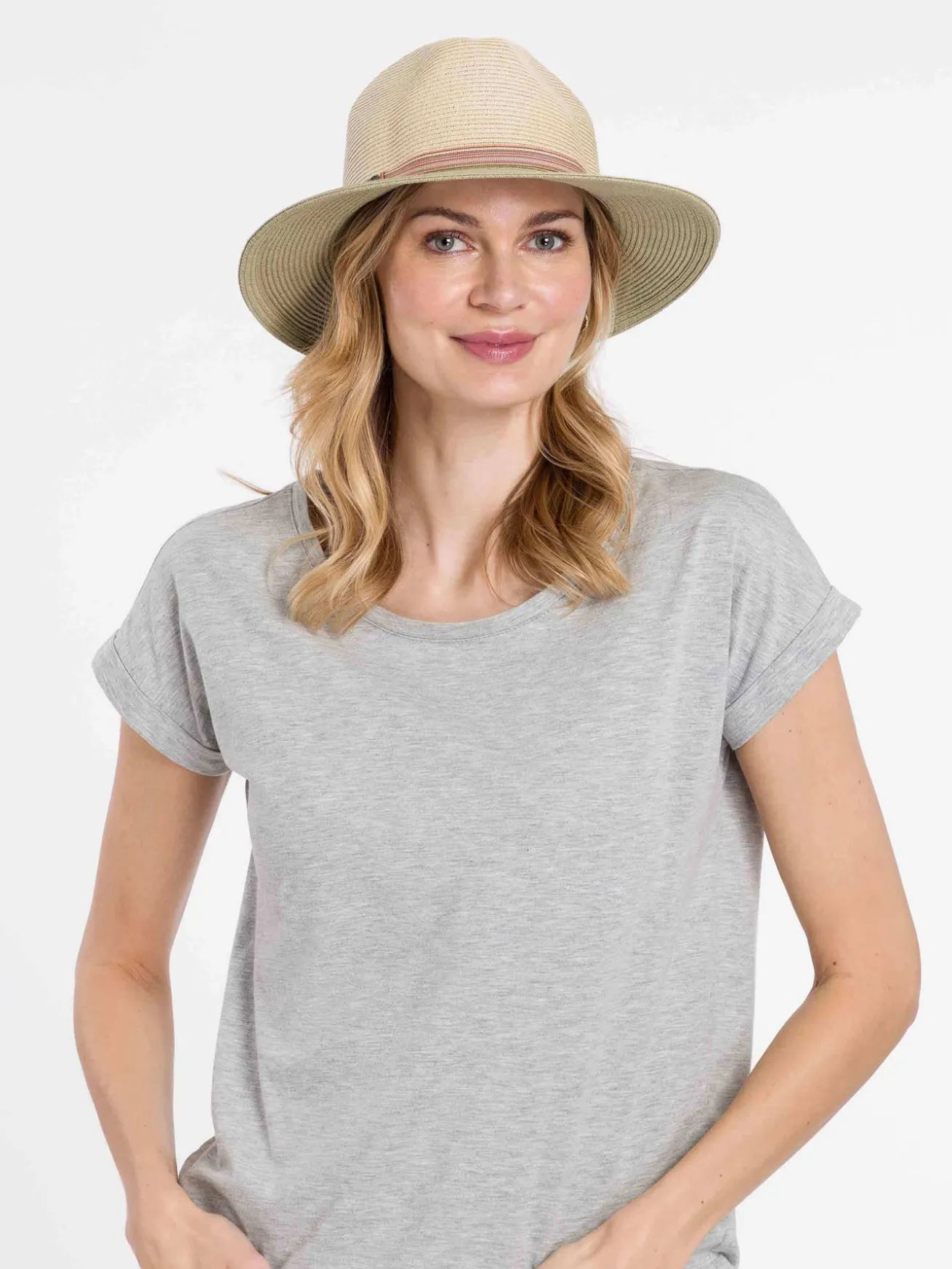 Loevenich Fedora aus Papier mit andersfarbiger Krempe