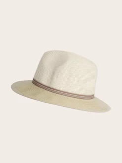 Loevenich Fedora aus Papier mit andersfarbiger Krempe
