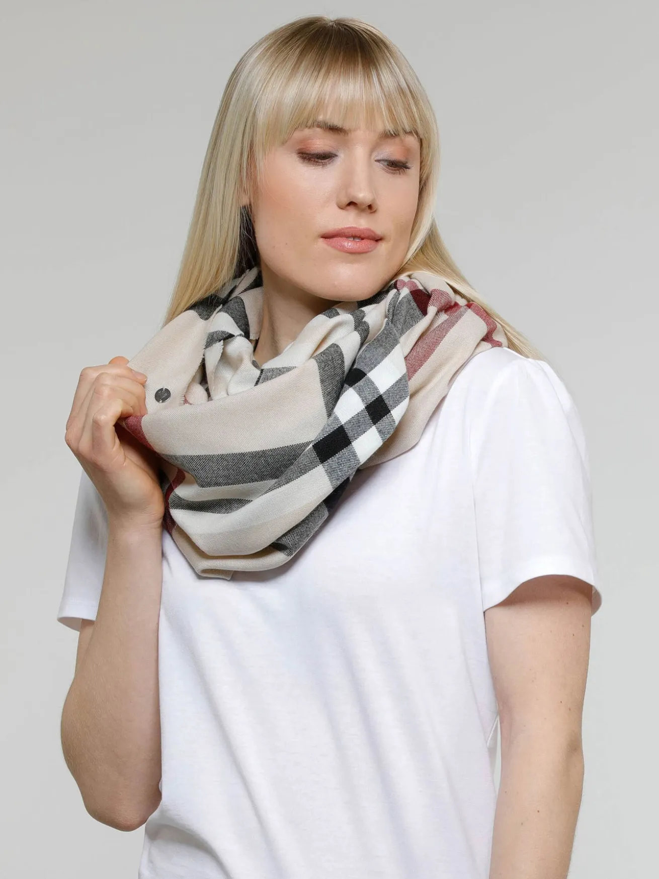 Loop mit FRAAS Plaid Karo - Made in Germany