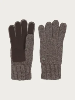 Melierte bugatti Strickhandschuhe in Wollmischung