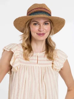 Modischer Loevenich Fedora mit buntem Streifenmuster