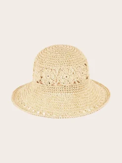 Modischer Loevenich Glockenhut mit gehäkeltem Boho-Muster