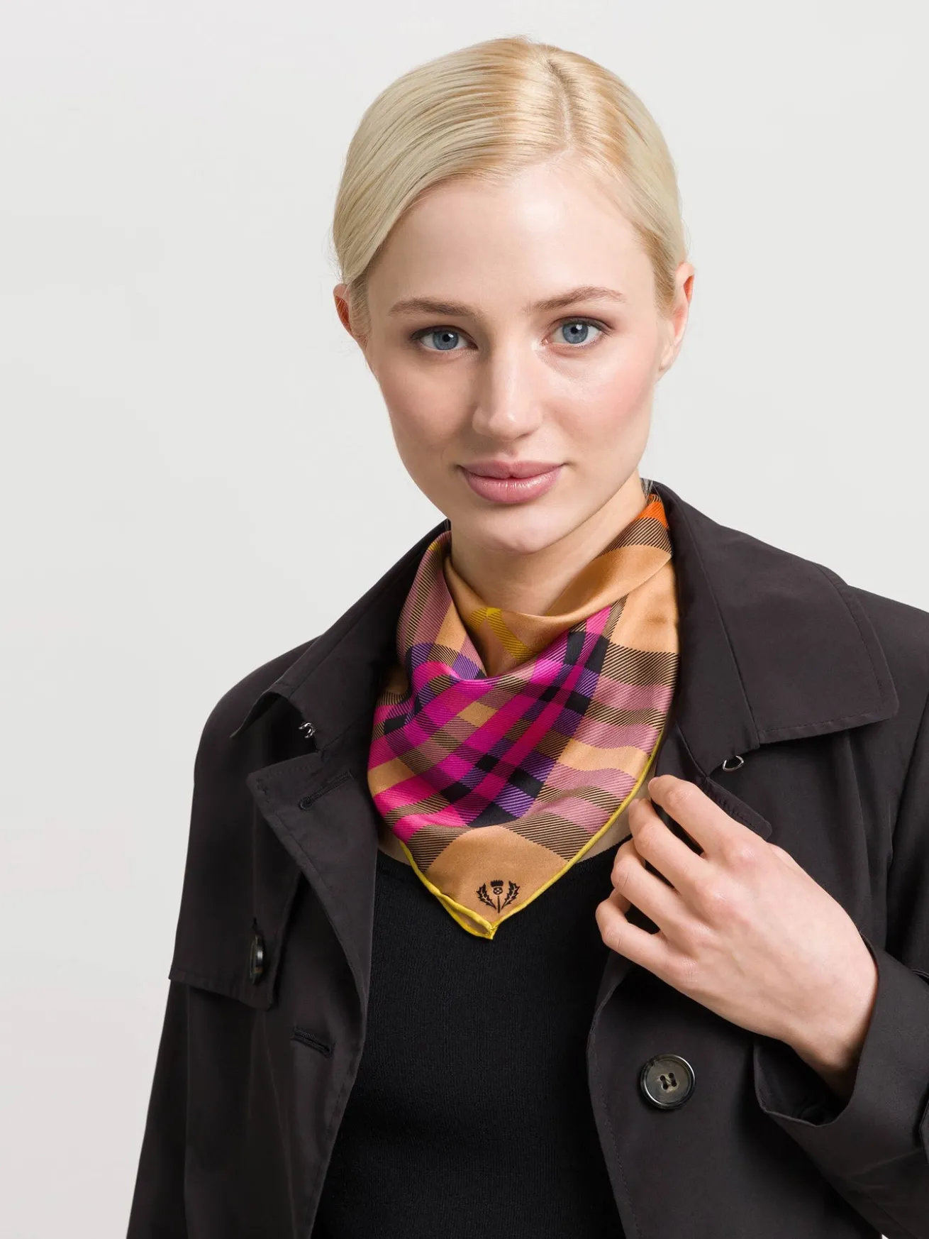 Nickituch mit FRAAS Plaid Karo aus reiner Seide