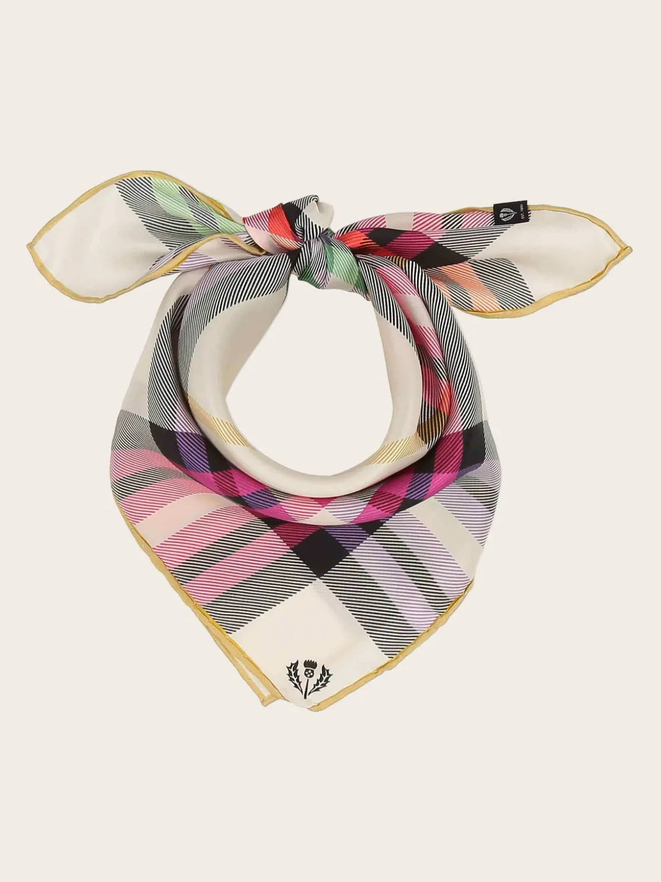Nickituch mit FRAAS Plaid Karo aus reiner Seide