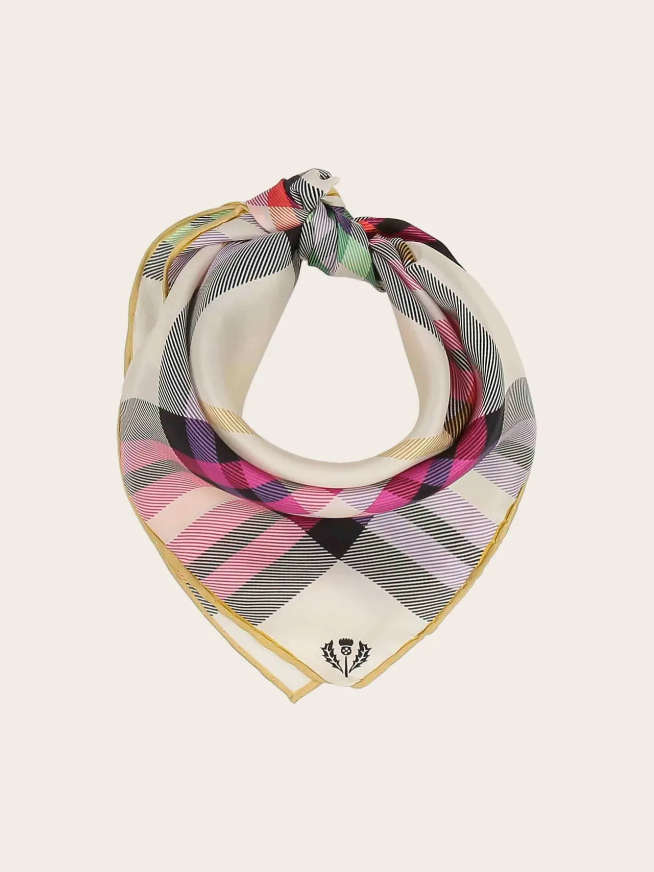 Nickituch mit FRAAS Plaid Karo aus reiner Seide