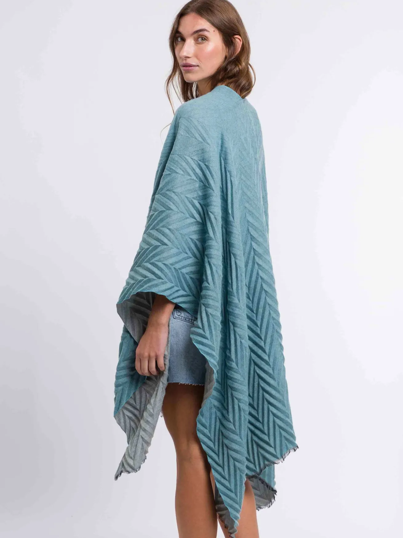 Plissierter Damen Poncho
