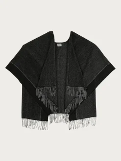 Poncho mit Fischgrät-Design - Made in Germany