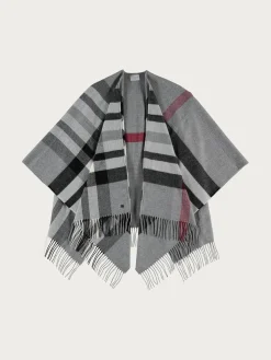 Poncho mit FRAAS Plaid Karo aus Polyacryl - Made in Germany