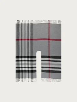Poncho mit FRAAS Plaid Karo aus Polyacryl - Made in Germany