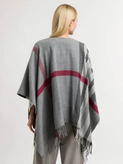 Poncho mit FRAAS Plaid Karo aus Polyacryl - Made in Germany
