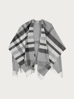 Poncho mit FRAAS Plaid Karo aus Polyacryl - Made in Germany