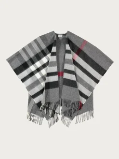 Poncho mit FRAAS Plaid Karo aus Polyacryl - Made in Germany