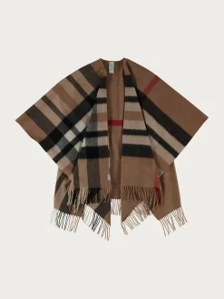 Poncho mit FRAAS Plaid Karo aus reiner Wolle