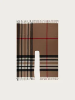 Poncho mit FRAAS Plaid Karo aus reiner Wolle