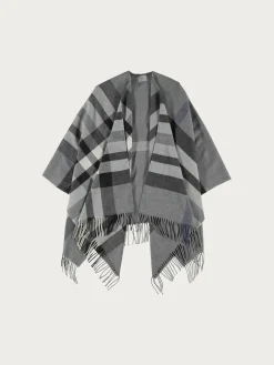 Poncho mit FRAAS Plaid Karo aus Polyacryl - Made in Germany