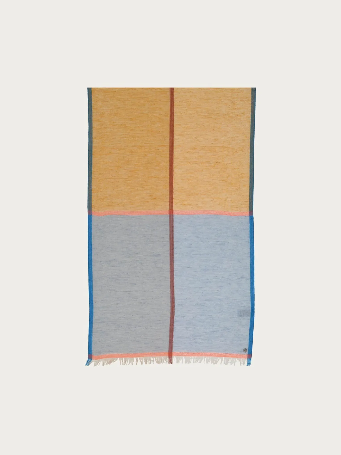 Schal mit Colour Blocking in Leinenmischung