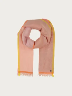 Schal mit Colour Blocking in Leinenmischung