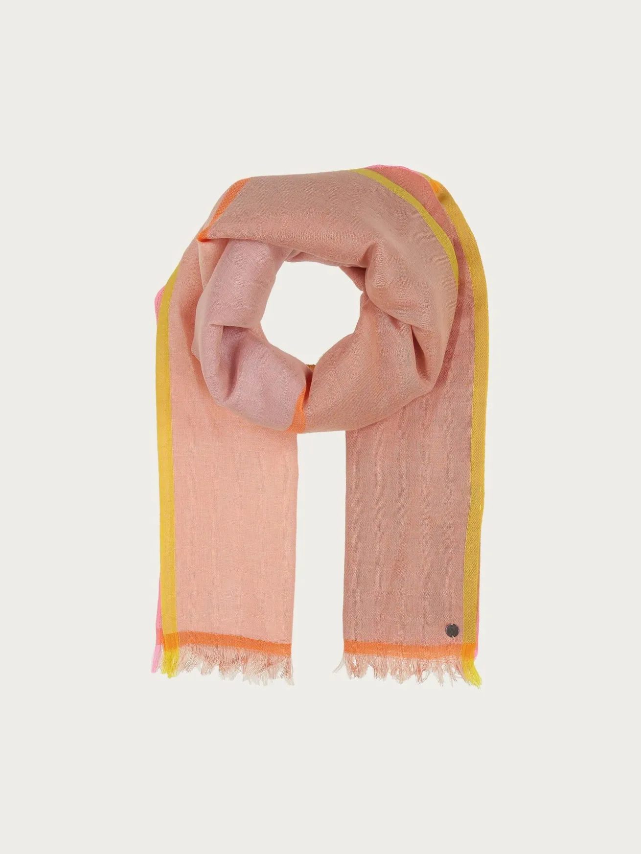 Schal mit Colour Blocking in Leinenmischung