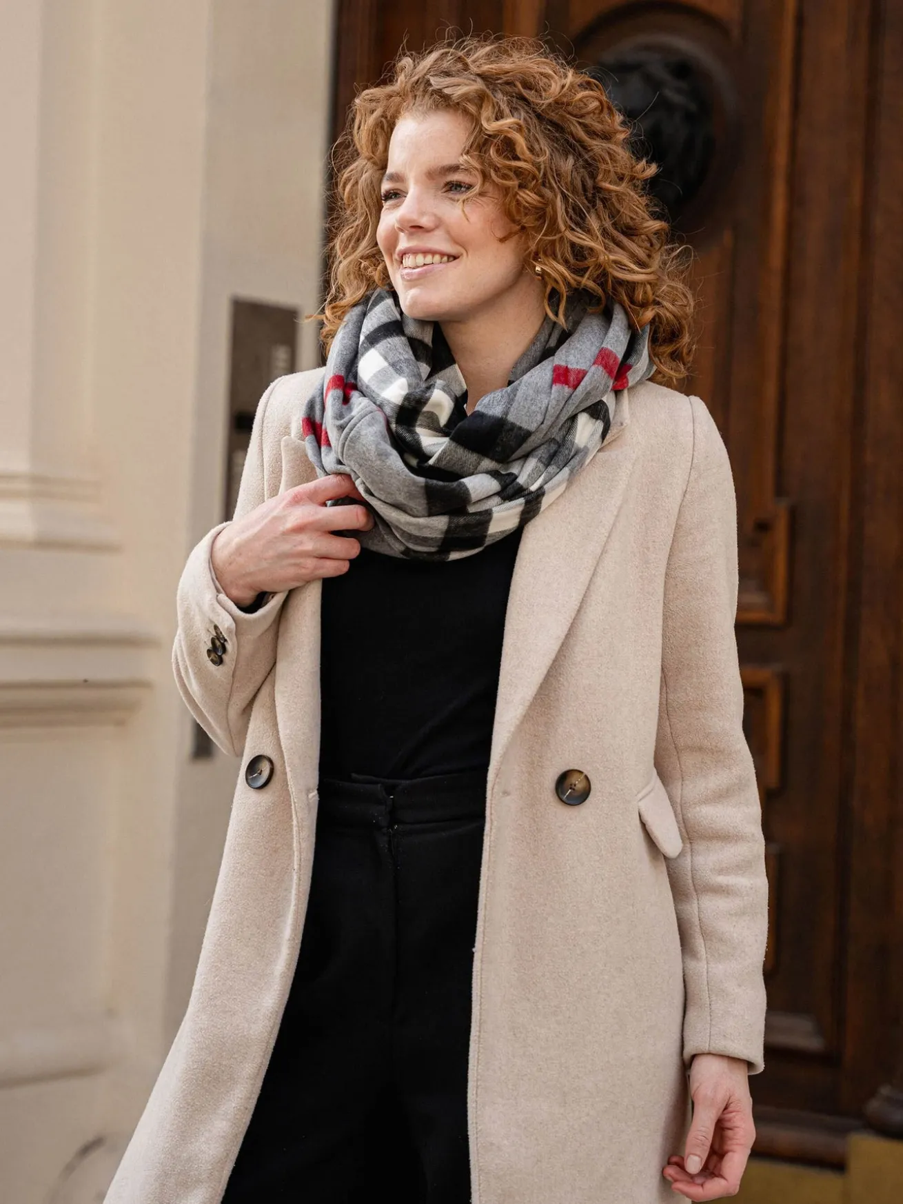 Schmaler Cashmink-Loop mit FRAAS Plaid Karo