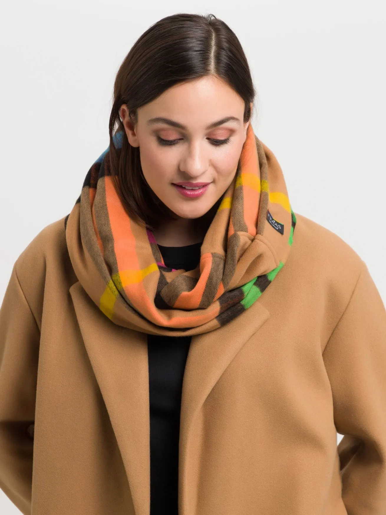 Schmaler Cashmink-Loop mit FRAAS Plaid Karo