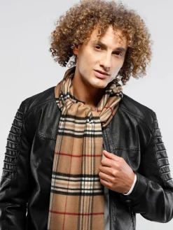 Schmaler Cashmink-Schal mit FRAAS Plaid Karo - Made in Germany