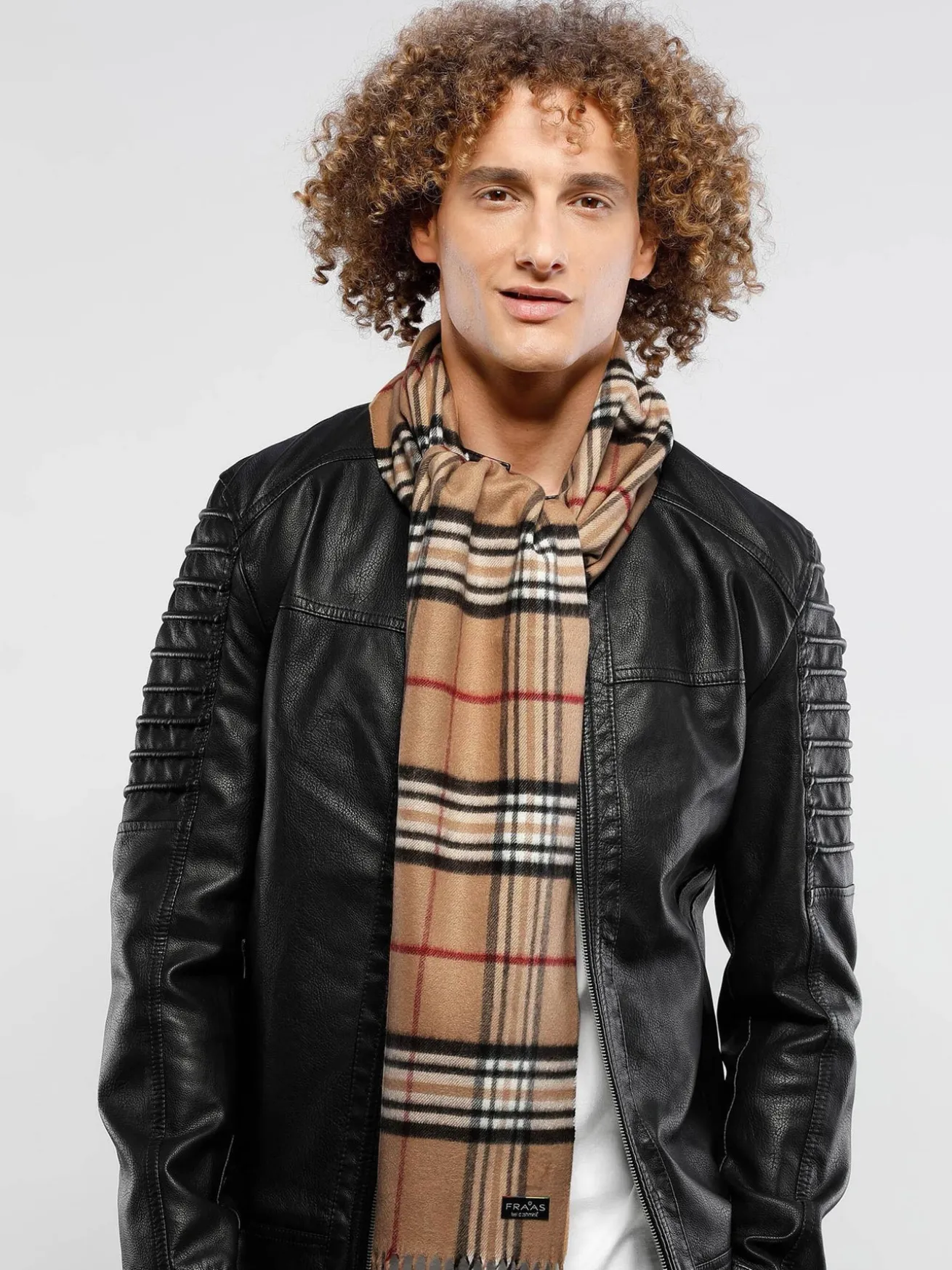 Schmaler Cashmink-Schal mit FRAAS Plaid Karo - Made in Germany