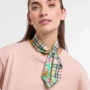 Schmaler Seidenschal mit FRAAS Plaid Karo und Dschungel-Print