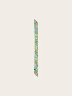 Schmaler Seidenschal mit FRAAS Plaid Karo und Dschungel-Print
