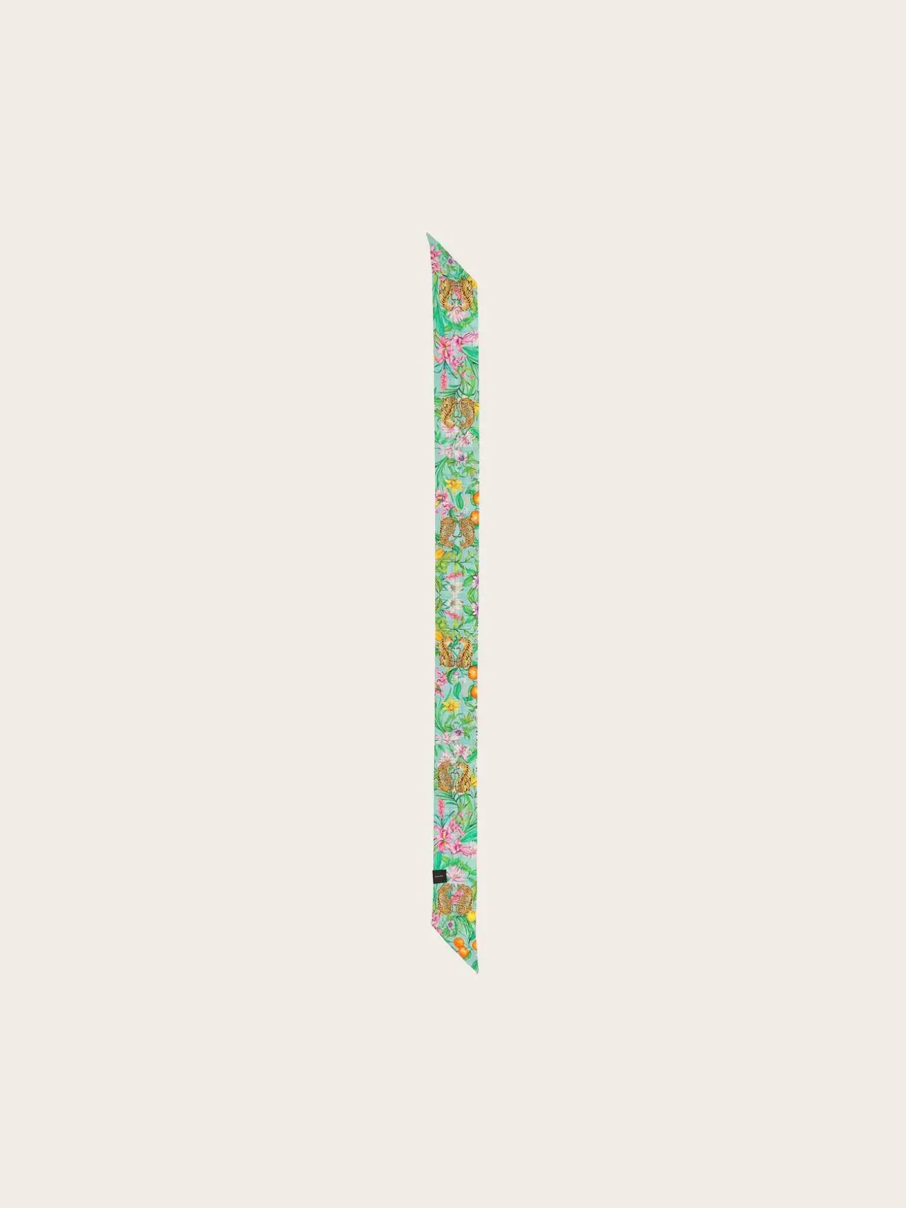 Schmaler Seidenschal mit FRAAS Plaid Karo und Dschungel-Print