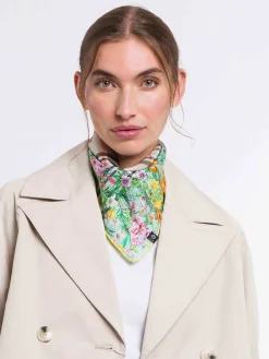 Seidentuch mit FRAAS Plaid Karo und Dschungel-Print