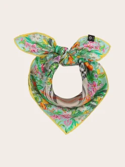 Seidentuch mit FRAAS Plaid Karo und Dschungel-Print
