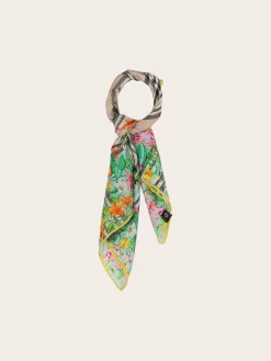 Seidentuch mit FRAAS Plaid Karo und Dschungel-Print