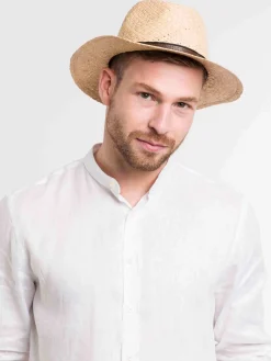Sommerlicher bugatti Strohhut aus Raffia mit Lederband