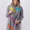 Stola DU MUSST KÄMPFEN! mit Regenbogen-Streifen aus Baumwolle