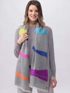 Stola DU MUSST KÄMPFEN! mit Regenbogen-Streifen aus Baumwolle