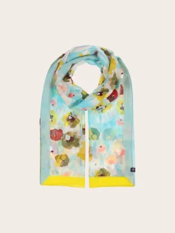 Stola mit Aquarell-Blumen-Design in Seidenmischung
