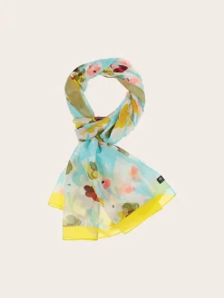 Stola mit Aquarell-Blumen-Design in Seidenmischung