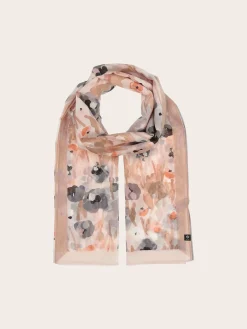 Stola mit Aquarell-Blumen-Design in Seidenmischung