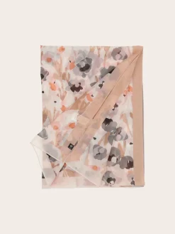 Stola mit Aquarell-Blumen-Design in Seidenmischung