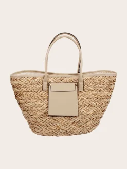 Stylische Loevenich Tasche aus Seegras mit Magnet-Verschluss
