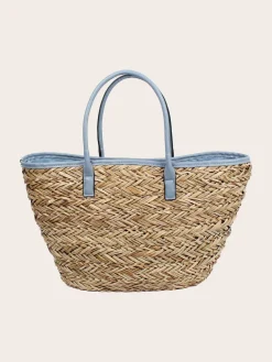 Stylische Loevenich Tasche aus Seegras mit Magnet-Verschluss
