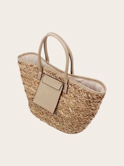 Stylische Loevenich Tasche aus Seegras mit Magnet-Verschluss